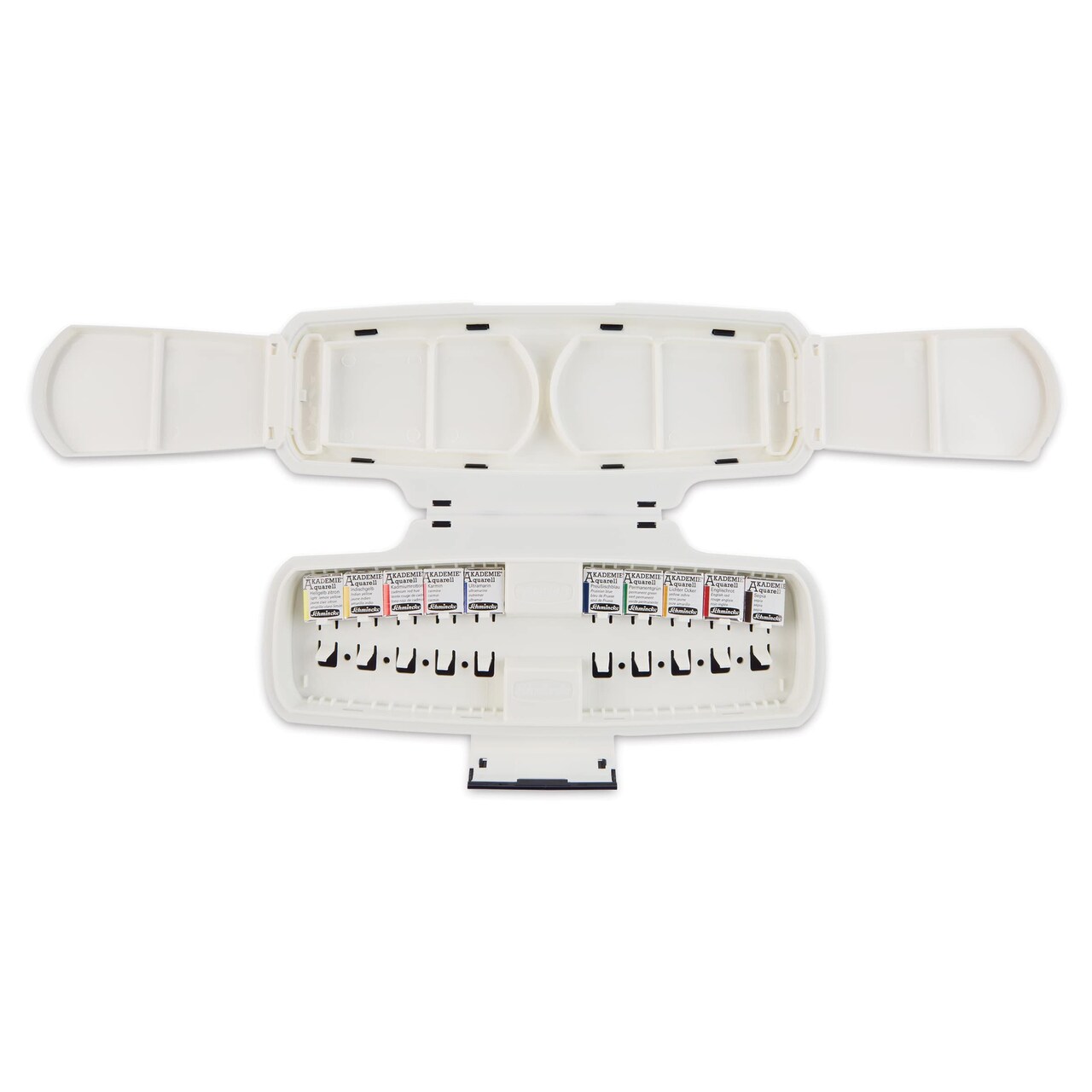 Schmincke Akademie Aquarell Watercolor Pans - Set of 10, Plastic Case, Half Pans